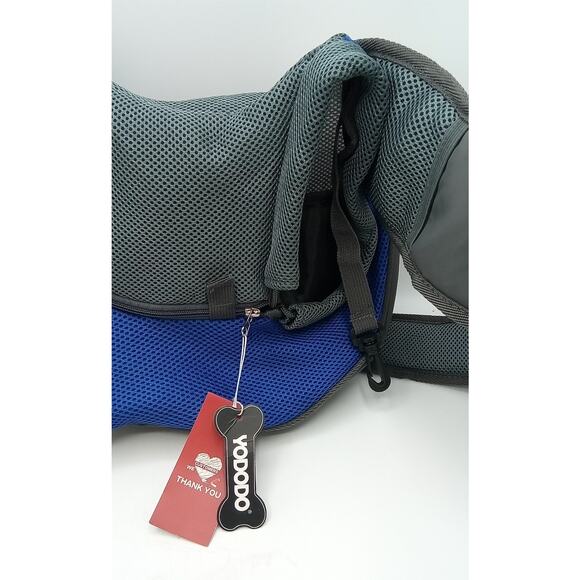 Pet Dog Sling Carrier Mesh Bag Puppy or Small Dog Blue/Grey - Picture 2 of 4